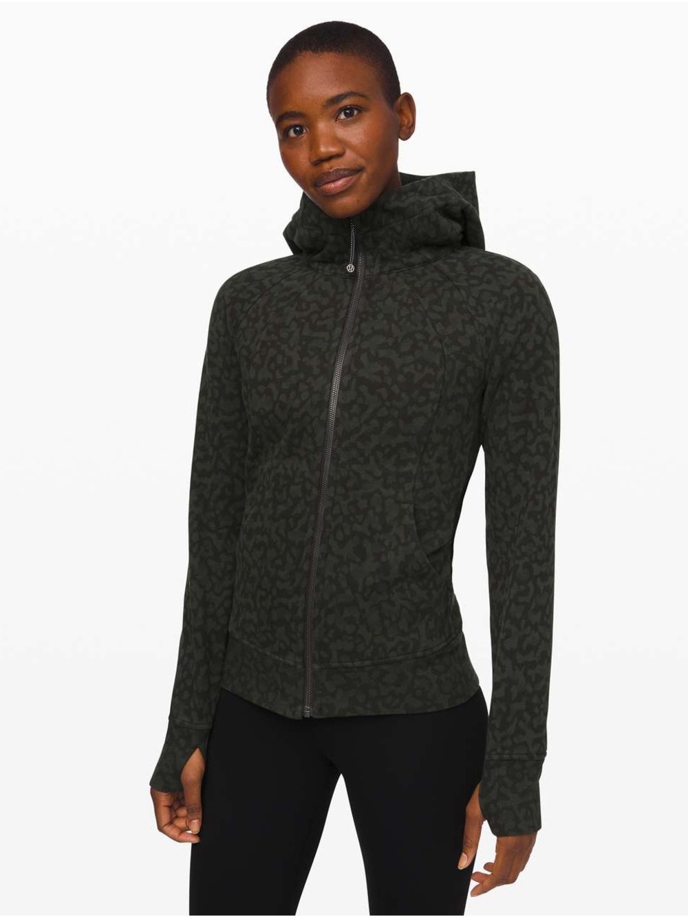 Lululemon Scuba Full Zip Hoodie Camo Animal Print Sz 6